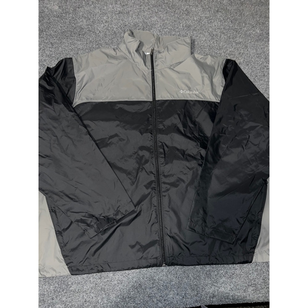 Columbia Glennaker Lake II Rain Jacket Mens 4X Black Grey WS7675 Windbreaker